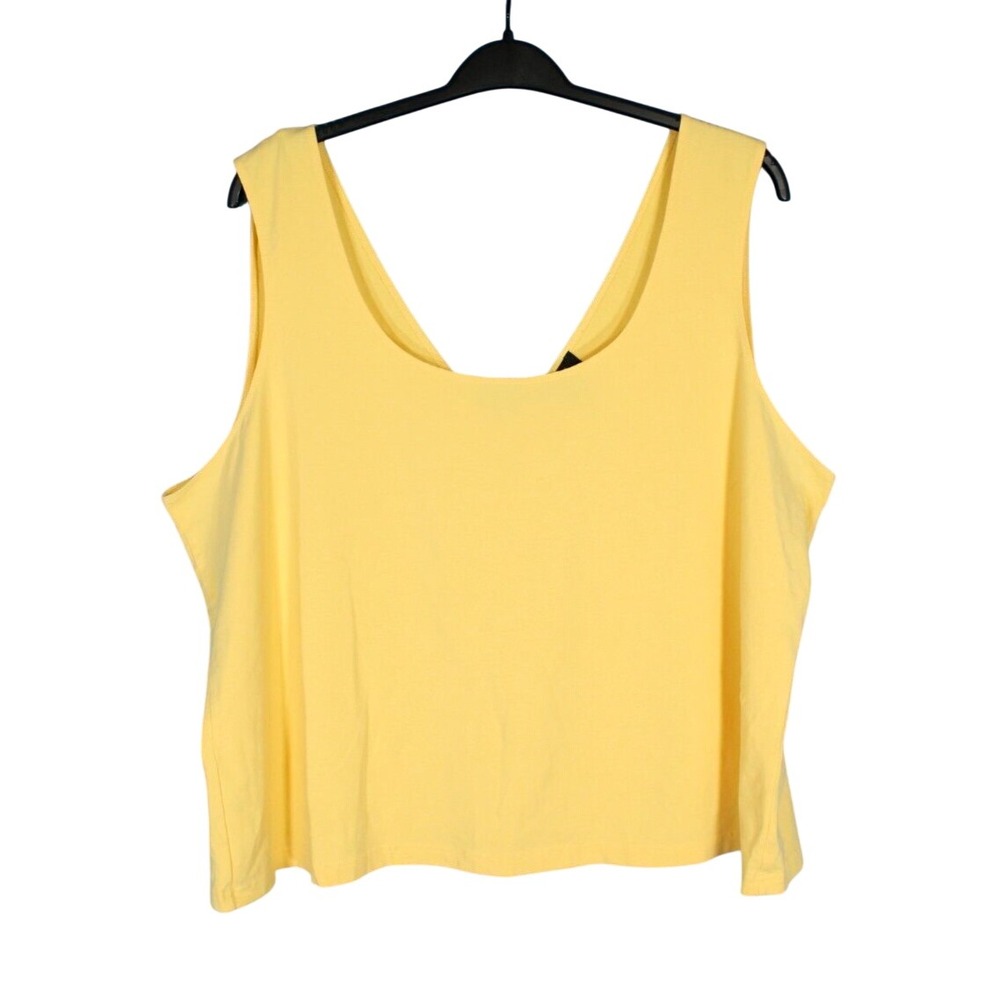 PECK & PECK WOMAN Soft KNIT Yellow SLEEVELESS Round Neck BLOUSE/TANK TOP Sz 3X